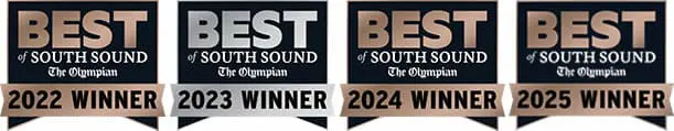 Award-winning HVAC contractor in the South Sound area; recipient of the Best of South Sound award from 2022 through 2025 for heating and cooling services.